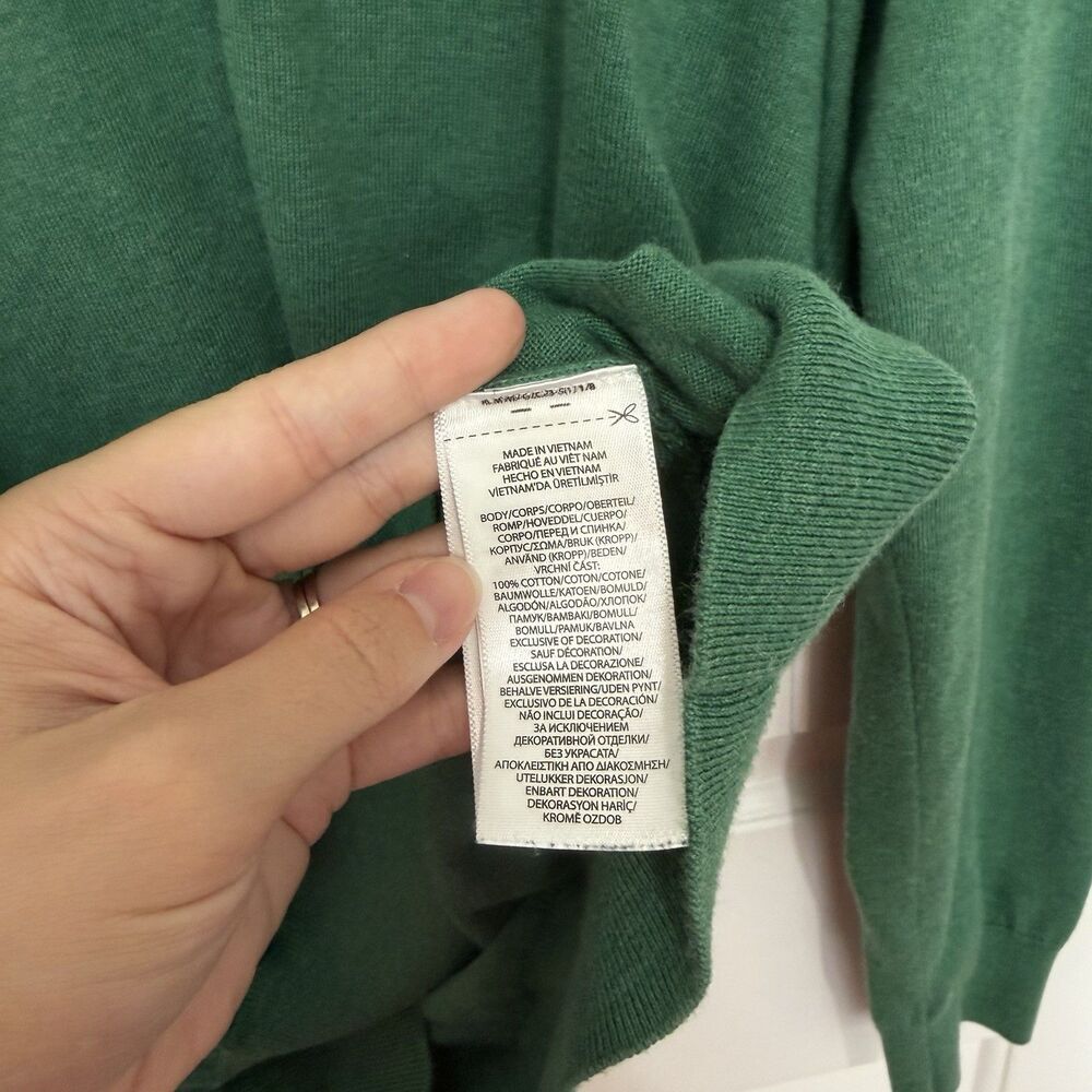 Polo Ralph Lauren V Neck Sweater Pima Cotton Men’s XL Long Sleeve Pullover Green - Picture 8 of 13